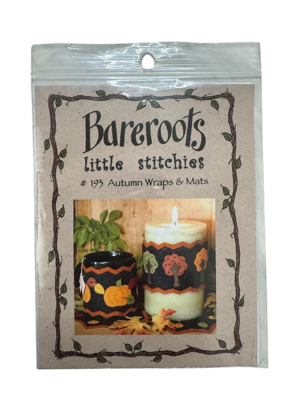 BAREROOTS Little Stitchies *NEW* Autumn Wraps & Mats Pattern 193 Pumpkin Thanks